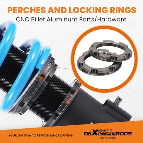 maXpeedingrods Coilover for Mitsubishi Lancer X10 2008-2016, 24 Levels Damper Adjustable Coilovers Suspension Kit Strut, Height Adjustment Shock Absorber Struts, T6 Upgraded Lowering Kits Blue in Saudi Arabia