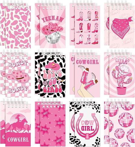 24 Pcs Pink Bow Cherry Mini Notebook Coquette Small Spiral Journal Notepad Cute Girly Pocket Memo Notebook for Women Party Office Supplies in Saudi Arabia