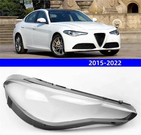 Compatible For Alfa Romeo Giulia 2015 2016 2017 2018 2019 2020 2021 2022 Car Decorations Accessories Glass Headlights Transparent Shell(Right) in Saudi Arabia