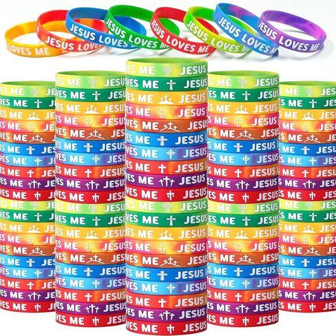 110 Pcs Jesus Loves You Silicone Bracelet, Colorful Christian Wristbands, Rubber Jesus Bracelets,Christian Bracelets Bulk, Bible Verse Bracelets and Scripture Bracelets for Christian Party Favors in Saudi Arabia