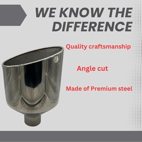 POLISHED STAINLESS STEEL 4" X 12" X 18" ROLLED ANGLE DIESEL EXHAUST TIP in Saudi Arabia