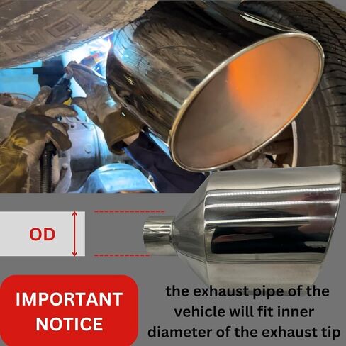 POLISHED STAINLESS STEEL 4" X 12" X 18" ROLLED ANGLE DIESEL EXHAUST TIP in Saudi Arabia