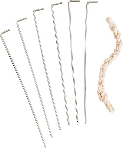 HIC Kitchen Roasting Holiday Turkey Lacer Kit, Cotton Butcher’s Twine, Reusable Stainless Steel Pins, For Trussing Rolled Or Stuffed Poultry And Meat, Set of 2 in Saudi Arabia