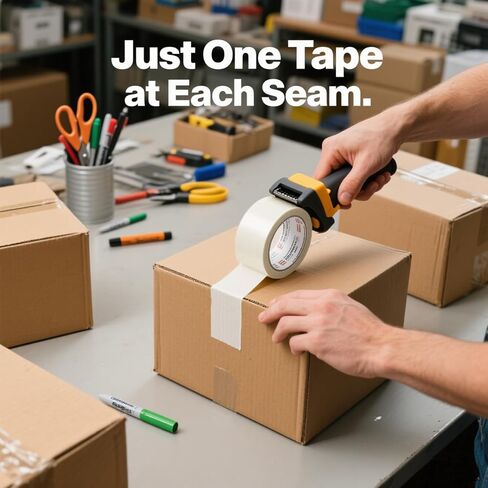 Strong Adhesive 6 Rolls Packaging Tape, 1.89in x 60y, Heavy Duty Adhesive Tape with Free Tape Cutter for Shipping, Office，Moving, Packing（Total 360y） in Saudi Arabia