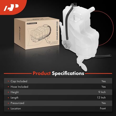 A-Premium Engine Coolant Overflow Recovery Reservoir Tank [with Cap & Tubing] Compatible with Chevrolet Express 2500 3500 & GMC Savana 2500 3500, 1996-2002, 6.5L - Front Side in Saudi Arabia