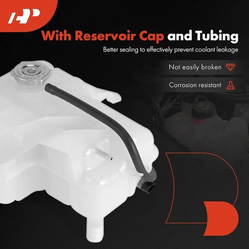 A-Premium Engine Coolant Overflow Recovery Reservoir Tank [with Cap & Tubing] Compatible with Chevrolet Express 2500 3500 & GMC Savana 2500 3500, 1996-2002, 6.5L - Front Side in Saudi Arabia