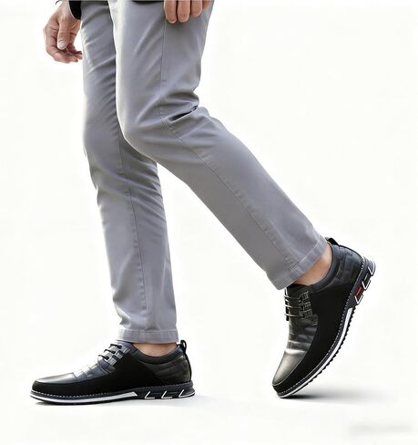 Recyphi Men’s Oxford Derby Orthopedic Leather Shoes Formal Luxury Business Dress Shoes Lace-up Walking Driving Loafers Dress Sneakers in Kuwait