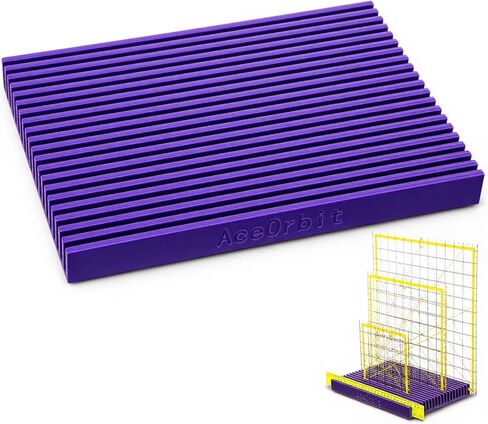 AceOrbit 10 Inch Large-Sized Quilting Rulers Holder, Desktop 20 Slot Ruler Holder Organizer for Large-Sized Quilting and Sewing, Ideal for Home Office Desk Storage, (Deep Purple) in Saudi Arabia