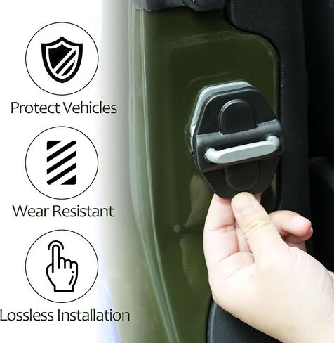 Oudesi 4 قطع غطاء قفل باب السيارة واقي من البلاستيك ABS، خيارات محددة لسيارة Jeep Wrangler JL JLU 2018-2025، Jeep Gladiator JT 4XE 392، غطاء قفل الباب بإبزيم أسود غير لامع in Saudi Arabia