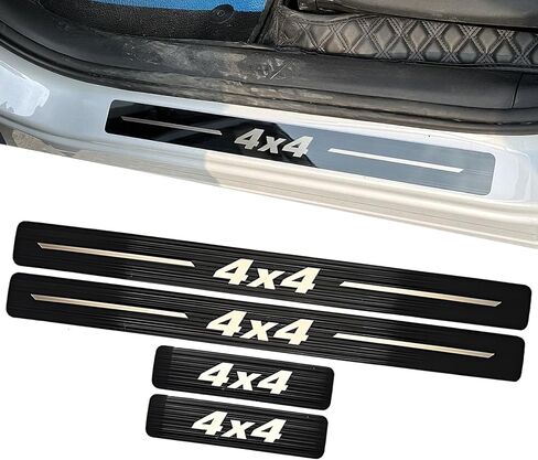 4 قطع واقي عتبة الباب لسيارة Ford F-250 Super 2017-2019، غطاء حماية دخول الباب من الفولاذ المقاوم للصدأ، حماية من الركلة للباب الأمامي والخلفي، فضي in Kuwait