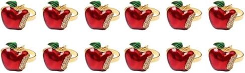 6pcs Christmas Tree Apple Shape Household Napkin Holder Buckle Unique Napkin Holder an Fruit Decorations Apple Napkin Rings Decorate Set up Napkin Holder Deer Head in Kuwait
