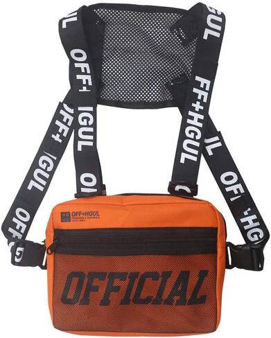 Kedejin للجنسين حزم الخصر حقيبة الصدر، الهيب هوب نمط سترة حقيبة كروسبودي حقيبة الصدر تلاعب الصدرية للسفر المشي لمسافات طويلة الرياضة في الهواء الطلق، رمادي فاتح، 26 * 6 * 21 سم in Kuwait