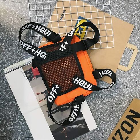 Kedejin للجنسين حزم الخصر حقيبة الصدر، الهيب هوب نمط سترة حقيبة كروسبودي حقيبة الصدر تلاعب الصدرية للسفر المشي لمسافات طويلة الرياضة في الهواء الطلق، رمادي فاتح، 26 * 6 * 21 سم in Kuwait