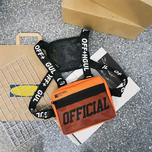 Kedejin للجنسين حزم الخصر حقيبة الصدر، الهيب هوب نمط سترة حقيبة كروسبودي حقيبة الصدر تلاعب الصدرية للسفر المشي لمسافات طويلة الرياضة في الهواء الطلق، رمادي فاتح، 26 * 6 * 21 سم in Kuwait