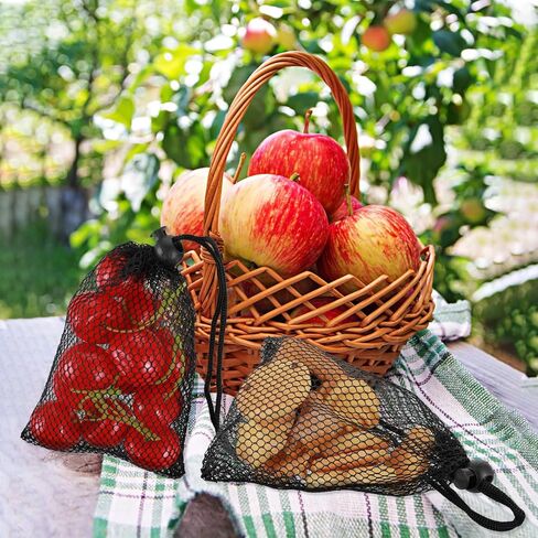 10Pcs Small Mesh Bags, 6x4 inch Drawstring Black Mesh Drawstring Bag Mini Nylon Net Bags with Drawstrings Sports Mesh Sports Equipment Bag Small Gym Bag for Football, Golf Stuff Balls in Kuwait