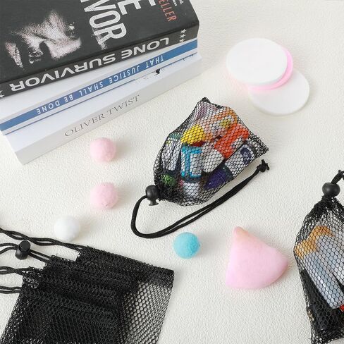 10Pcs Small Mesh Bags, 6x4 inch Drawstring Black Mesh Drawstring Bag Mini Nylon Net Bags with Drawstrings Sports Mesh Sports Equipment Bag Small Gym Bag for Football, Golf Stuff Balls in Kuwait