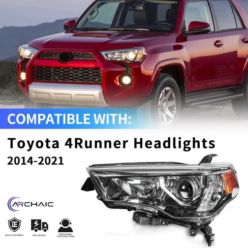 مجموعة المصابيح الأمامية القديمة متوافقة مع Toyota 4runner SUV 2014-2020، استبدال المصابيح الأمامية الهالوجين من مصنع OE، جانب السائق، TO2518150 8117035570، 8117035571 in Saudi Arabia