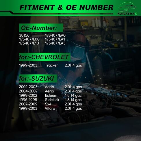 38156 مجموعة شداد الحزام مع بكرة لـ: -Chevy Tracker 1999-2003 لـ: -Suzuki Aerio 2002-2007 Esteem 1999-2002، Sidekick 1996-1998، Vitara 1999-2003 1.8L 2.0L 2.3L OE# 1754077E00 in Saudi Arabia