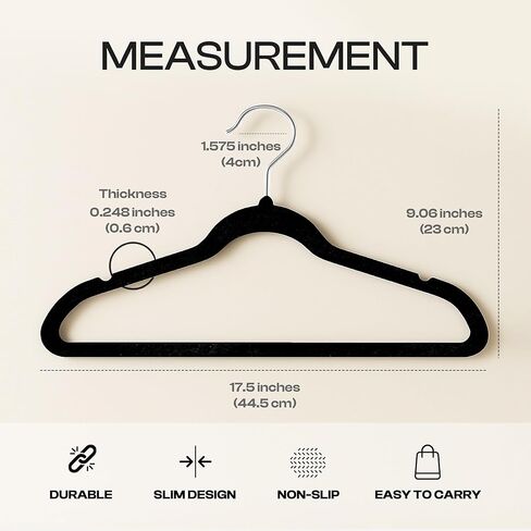 Utopia Home Velvet Hangers 20 Pack - Non-Slip Clothes Hangers - Black Hangers - Suit Hangers with 360 Degree Rotatable Hook - Heavy Duty Coat Hangers - Pants Hangers in Saudi Arabia