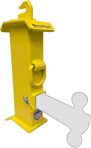 QuicHitch Tractor & Skid Steer Hitch Attachment, 5K/20K lb Capacity & Universal Fit. Skid Steer Quick Hitch Adapter Includes Chain Grab Hook & D-Ring to Help Any Towing Challenge. Made in USA in Saudi Arabia