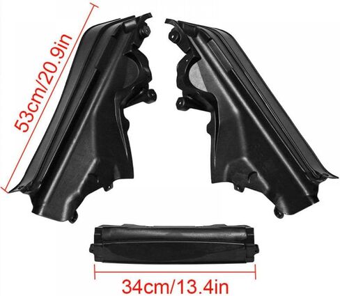 3 Piece Set Car Engine Upper Compartment Partition Panels For X5 X6 E70 Compatible With 51717169420 51717169421 51717169419 Black Plastic in Saudi Arabia