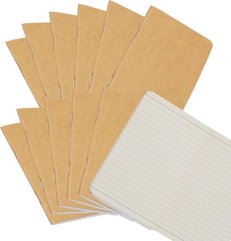 YYaaloa 12pcs Notepads Kraft Paper Blank Notebooks,Mini Happy Journal Notebooks Bulk Small Pocket Notepads for School Office Home Coworkers Travel Gift Present Supplies (Brown-Blank, 12pcs) in Saudi Arabia