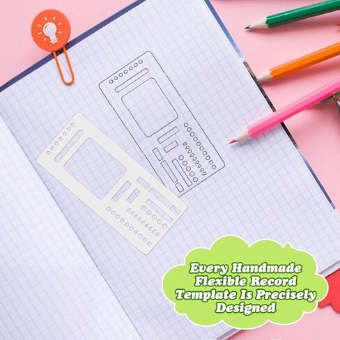 9pcs Handmade Flexible Record Template, Reusable Journal Stencils for Planner, Calendar Template Stencil, Lines & Boxes, Calendars & Daily Planning 13.5x5.8cm in Kuwait