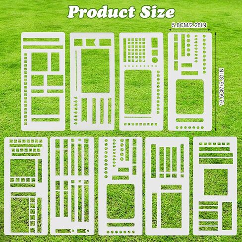 9pcs Handmade Flexible Record Template, Reusable Journal Stencils for Planner, Calendar Template Stencil, Lines & Boxes, Calendars & Daily Planning 13.5x5.8cm in Kuwait
