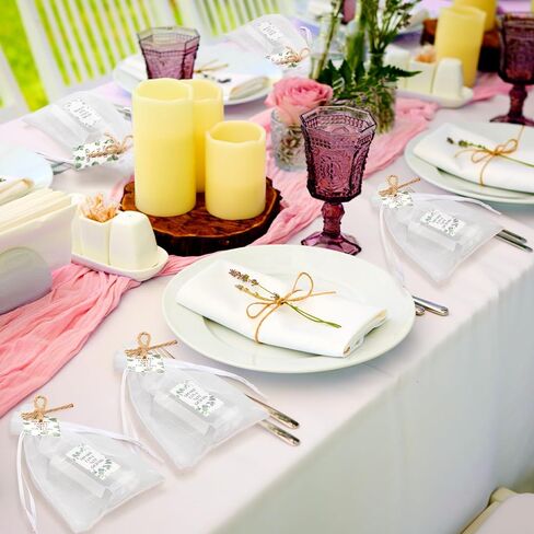 50 مجموعة من زجاجات مطهر اليد الصغيرة المخصصة لحفلات الزفاف للضيوف، زجاجات معقم لليدين فارغة بحجم 2 أونصة مع 50 كيس أورجانزا لحفلات الزفاف (أخضر، أوكالبتوس) in Kuwait