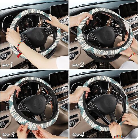 Cute Pink Monkey and Banana Car Steering Wheel Cover for Women Men with 2 Pcs Car Coasters,Universal 15 Inch Steering Wheel Covers Anti-Slip and Practical Auto Accessories Fit Auto,Suvs in Kuwait