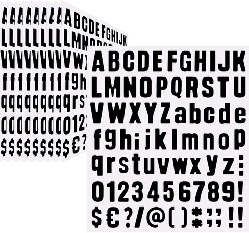 1296 قطعة من 16 ورقة ملصق حروف، أرقام صندوق بريد من الفينيل ذاتية اللصق مقاومة للماء، ملصق أرقام أبجدية للتوقيع، دفتر الملاحظات، ديكور الفصل الدراسي، الباب (1 بوصة أحمر) in Kuwait