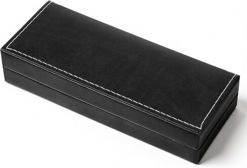 PU Leather Pen Box Case Pen Case Long Single Rectangle Fancy Sketching Pens Gift Box for Women Men Business Office Supplies, Black in Saudi Arabia