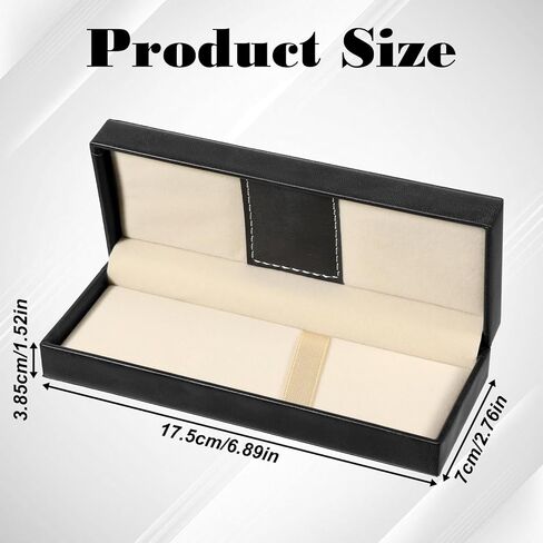 PU Leather Pen Box Case Pen Case Long Single Rectangle Fancy Sketching Pens Gift Box for Women Men Business Office Supplies, Black in Saudi Arabia