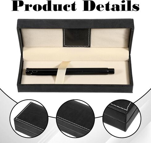 PU Leather Pen Box Case Pen Case Long Single Rectangle Fancy Sketching Pens Gift Box for Women Men Business Office Supplies, Black in Saudi Arabia