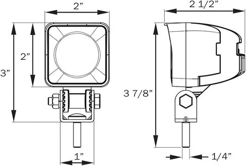 2 Pack Optronics Single Diode LED Mini Square Work Utility Light Flood Beam TLL51FB in Saudi Arabia