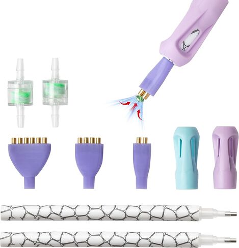 Ergonomic Diamond Painting Pen with 4 Tips, 11-Piece 5D Dotting Pen Kit with Accessories, Ideal Tool for Beginners, Suitable for Diamond Art and Nail DIY in Kuwait