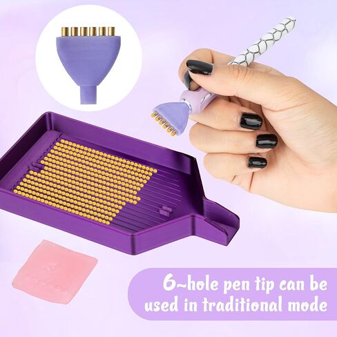Ergonomic Diamond Painting Pen with 4 Tips, 11-Piece 5D Dotting Pen Kit with Accessories, Ideal Tool for Beginners, Suitable for Diamond Art and Nail DIY in Kuwait