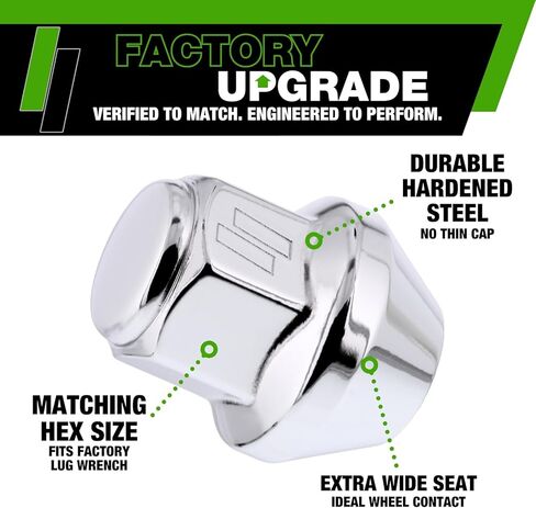 DPAccessories Lug Nuts Compatible with 2006-2013 Volvo C70 | Chrome OEM Style | Factory Aluminum Wheels Only | Set of 20 Wheel Nuts | DVOC7002F-CH/1 in Saudi Arabia