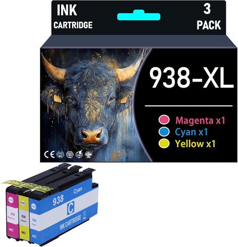 خرطوشة حبر 938XL عالية الإنتاجية بديلة لخرطوشة حبر HP 938 938XL لطابعات HP OfficeJet Pro 9110b 9120 9130 9720 9730، ملونة in Saudi Arabia