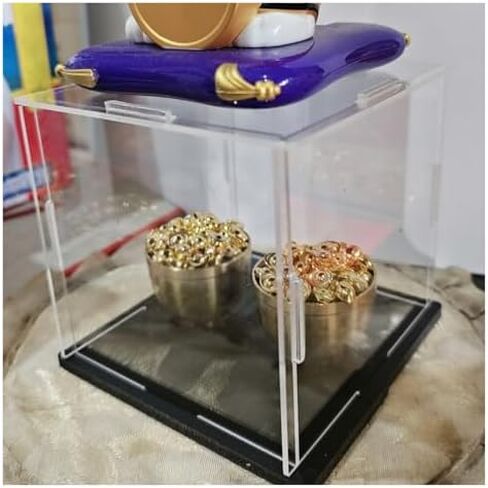 Dustproof Acrylic Display Case 60x60x30cm - Transparent Collectibles Showcase Box, Stackable Display with Black Base for Toys, Models, Figurines, and Memorabilia in Saudi Arabia