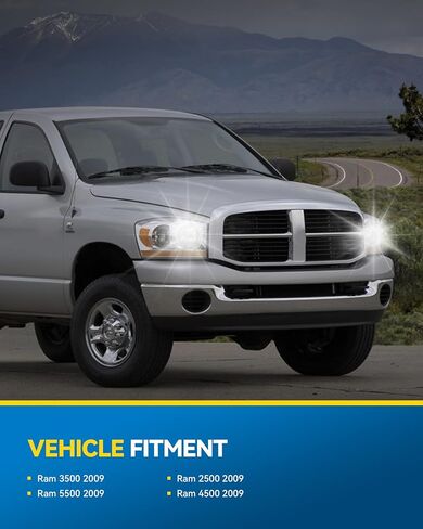 مجموعة المصابيح الأمامية PHILTOP مناسبة لـ 2006 2007 2008 Dodge Ram 1500، 2006-2009 Ram 2500، 2006-2009 Ram 3500، غلاف كروم شفاف عدسة عاكسة كهرمانية، مصابيح أمامية هالوجين (جانب السائق + الراكب) in Kuwait