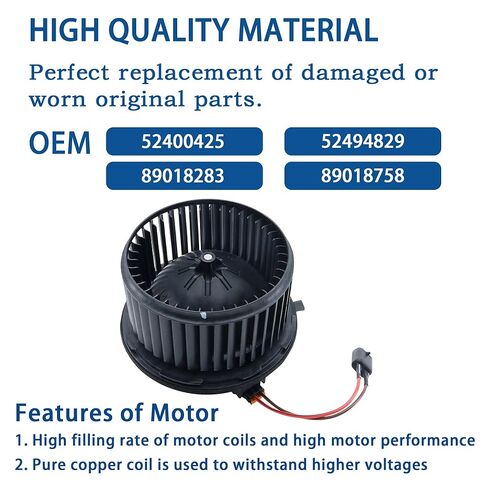 محرك سخان تكييف التيار المتردد مع مروحة محركات HVAC مناسبة لـ 1999-2008 Chevy Avalanche Silverado Suburban Tahoe لـ GMC Sierra Yukon/Escalade. يستبدل # 89018758، PM2728، 52400425 in Saudi Arabia