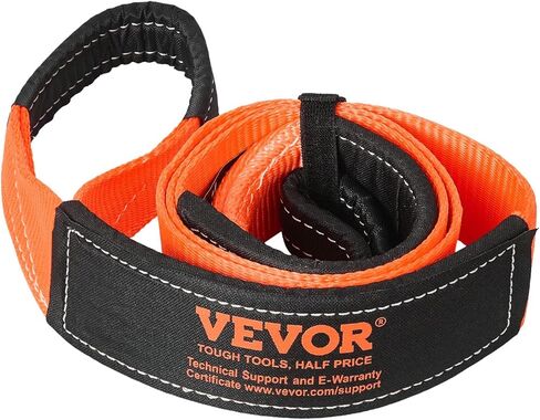 VEVOR Recovery Tow Strap 3 inches, 8 feet 36,000 lbs Break Strength, Triple Reinforced Loop Straps, Tree Saver, Winch Line Extension Strap, Off Road Towing and Recovery, Extreme Weather Resistance in Saudi Arabia