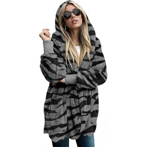 LONGYUAN Women's Fleece Jacket Fuzzy Hooded Casual Coats Cardigan Sweaters with Pokets in Kuwait