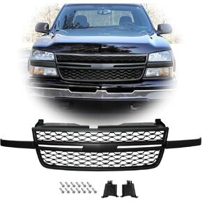 Front Upper Grille Grill Compatible with 2005 2006 2007 Chevy Silverado 1500 2500HD 3500 in Saudi Arabia