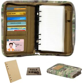 Tactical Field Notes with Zipper Weatherproof Molle Notebook Cover, Tactical Padfolio Ring Binder with Refillable Notes Paper (5.5"x8.5") in Saudi Arabia