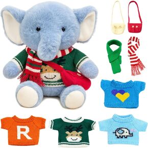 حيوان محشو على شكل قرد مع 9 ملابس وإكسسوارات، 12 في عيد الميلاد للأحفاد، جائزة هدايا عيد الميلاد للفصل الدراسي، لعبة قرد محشوة لطيفة من القطيفة، لعبة قرد للأطفال in Kuwait