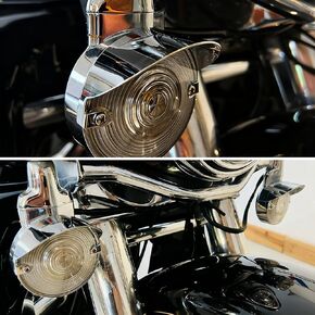 Turn Signal Mount Headlight Visors for Harley Touring/Road King/Electra Glide/Road Glide /Softail/ Heritage Classic, Chrome in Kuwait