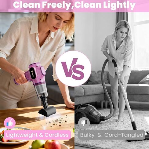 Car Vacuum Portable Cordless Handheld Vacuum, 9500Pa Vacuum Cleaner and Air Duster with Multi-Nozzles for Car, Computer, Sofa, Office, Pet, Home Blue in Saudi Arabia