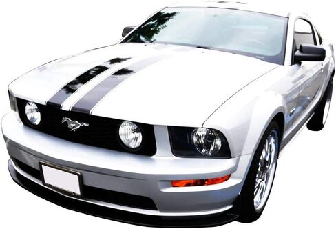 مقسم الشفاه الأمامي FREEMOTOR802، متوافق مع موديلات 2005-2009 Ford Mustang V8، CV 3 نمط غير مطلي باللون الأسود PU قطعة واحدة من غطاء الذقن الهوائي أسفل الجسم وغطاء حماية سفلي للشفاه الأمامية in Saudi Arabia